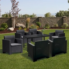 Set mobilier de grădină Nero IV cu 6 locuri, grafit