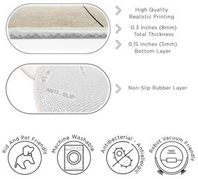 Covor bej lavabil rotund ø 120 cm Simple Lines – Mila Home