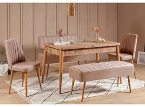 Set mobilier sufragerie Vlasta 2 (pin atlantic + bej) (pentru 6 persoane). 1073078