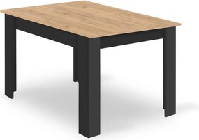 OFERTA Masă de dining MADO negru cu blat decor stejar artisan 120x80cm II. calitate