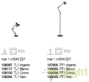 Lampa de masa, birou cu brat articulat KELLY TL1 NERO 108094