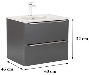 Dulap inferior Vario Trim 60 cu lavoar antracit-antracit