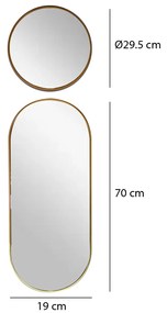 Set 2 Oglinzi Decorative de Perete, Naimeed D4603G, Auriu, 102x3x31cm