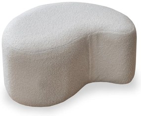 Taburet alb cu tapițerie din stofă bouclé Miuf – Miuform