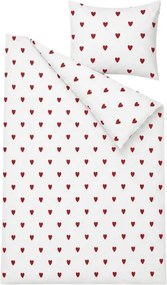 Lenjerie de pat din bumbac HEARTIS RED albă Dimensiune lenjerie de pat: 70 x 80 cm | 140 x 200 cm