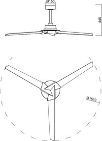 Lustra LED, Ventilator cu telecomanda, IP44, BRISA Mini MA-8725