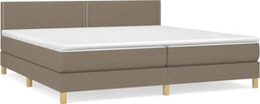 vidaXL Pat box spring cu saltea, gri taupe, 200x200 cm, textil