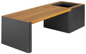 Bancă cu un ghiveci de flori cu auto-irrigare, WOODGREEN - Hobby Flower Culoare: lemn negru/natural