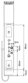 Panel dus Wellis, Mariner, cu hidromasaj și termostat, crom, WZ00086