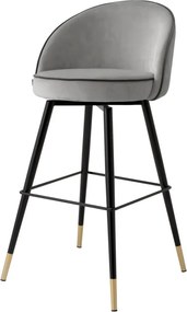 Set de 2 scaune de bar pivotante, design LUX, Bar Stool Cooper gri deschis