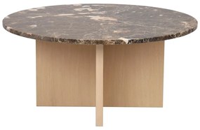 Măsuță de cafea maro/în culoare naturală rotundă din marmură 90x90 cm Brooksville - Rowico