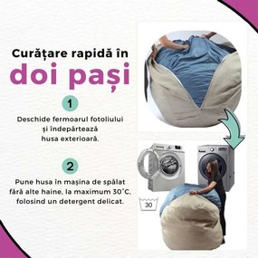 Fotoliu Yoga XL, Material impermeabil - Gri inchis