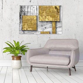 Tablou - Pătrate de aur N⁰3 (90x60 cm)