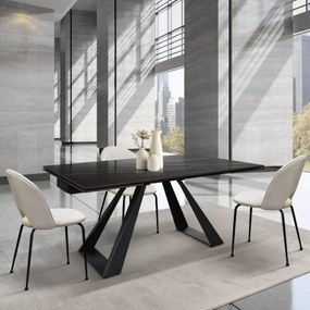 Masă extensibila MORENA, ceramică-picior metalic 160 cm/90 cm