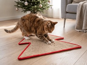 Covoras de zgariat pentru pisici FESTIVE PAWS de Craciun 60×50 cm
