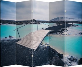 Paravan - Pod din lemn (210x170 cm)