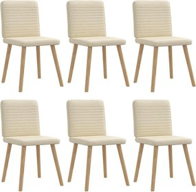 vidaXL Scaune de sufragerie, 6 buc., crem, țesătură