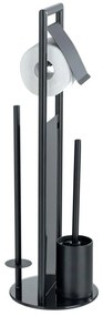 WENKO 24982800 - Set WC RAVINA 20x70 cm inox/negru