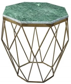 Masuta laterala design minimalist Diamond 50cm, marmura verde