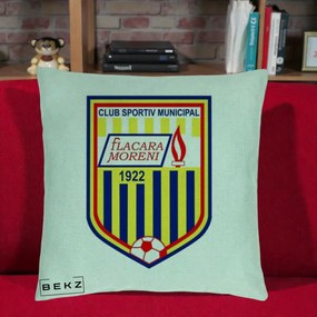 Perna Personalizata CSM Flacara Moreni 1922 Fotbal, 40x40 cm, Verde Menta, Husa Detasabila, Perna Inclusa, BEKZ®