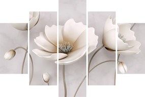 Tablou cu florile albe (150x105 cm)