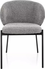 Scaun tapițat Kioto 254 gri / negru mat
