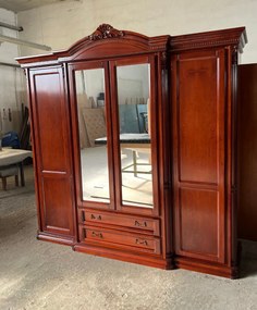 Dulap lemn masiv Briston 4 usi si 2 sertare, 240 × 68 × 233 cm