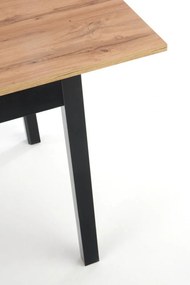 Set masa extensibila Greg L124-168 cm + 4 scaune K401 ratan natural/negru