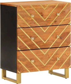 vidaXL Dulap lateral, maro și negru, 60x33,5x75 cm lemn masiv de mango