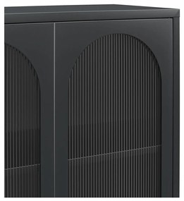 Vitrină neagră din metal 80x186x40 cm Luna – Støraa