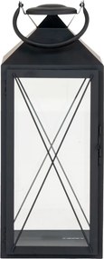 Lanterne decorative Casa, oțel/vidră, negru, set de 2