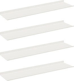vidaXL Raft suspendat Pe perete 4 pcs Alb 80 x 18 x 2,5 cm Oțel