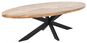 Masa de sufragerie ovala, Lemn de mango, Natur, GALAXIE 240cm