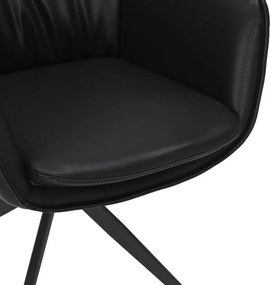 Set de 2 scaune pivotante VOGUE piele sintetica neagra