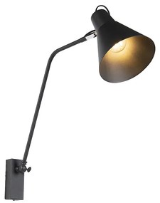 Lampa de perete de design neagră reglabilă - Luna