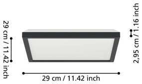 Eglo 901442-LED Plafonieră baie ROVITO 13,4W/230V 29x29cm IP44 negru