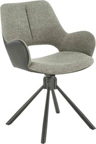 Scaun rotativ K494, gri/negru, stofa/piele ecologica, 57X59X85 cm