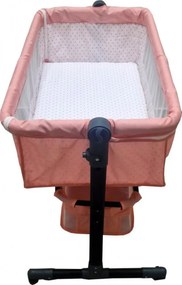 Patut copii transformabil in balansoar bebe Baby Care™ Co-Sleeper, Cu plasa insecte si cosulet depozitare, Design modern, 4 roti cu frana, Dimensiuni