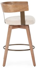 Scaune de bar crem/în culoare naturală cu cotiere 2 buc. tapițate Ilia – MOME