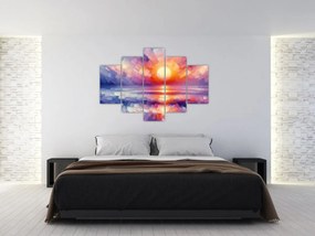 Tablou - Apus de soare artistic colorat (150x105 cm)