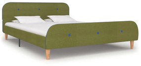 Cadru de pat, verde, 140 x 200 cm, material textil Verde, 140 x 200 cm