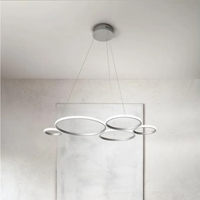 Ondaluce - Lustru LED dimmabil suspendat pe cablu POIS LED/60W/230V, argintiu