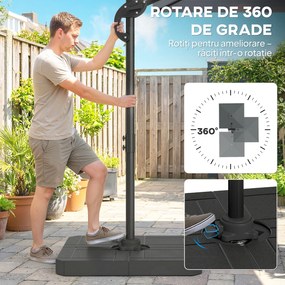 Outsunny Umbrelă de grădină suspendată, 2,4x2,4m, gri | Aosom Romania