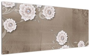 Tablou - Draperie cu flori (120x50 cm)