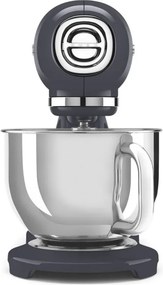 Mixer planetar SMEG SMF03GREU, 800 W, 4,8 l, 10 viteze, Functie de pornire treptata, Bol cu maner, Gri