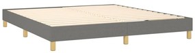 Pat box spring cu saltea, gri inchis, 180x200 cm, textil Morke gra, 25 cm, 180 x 200 cm