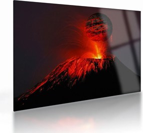 Tablou pe sticlă cu vulcan (70x50 cm)