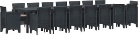 vidaXL Set de masă de grădină cu perne cu pernă 17 pcs Antracit PP