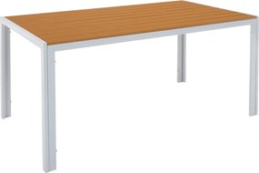 Masa gradina BONTO, alb/stejar, 150x90x73 cm