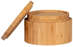 Cutii de depozitare în culoare naturală 2 buc. din bambus cu capac/decorative ø 15x8 cm Chefalu – House Nordic